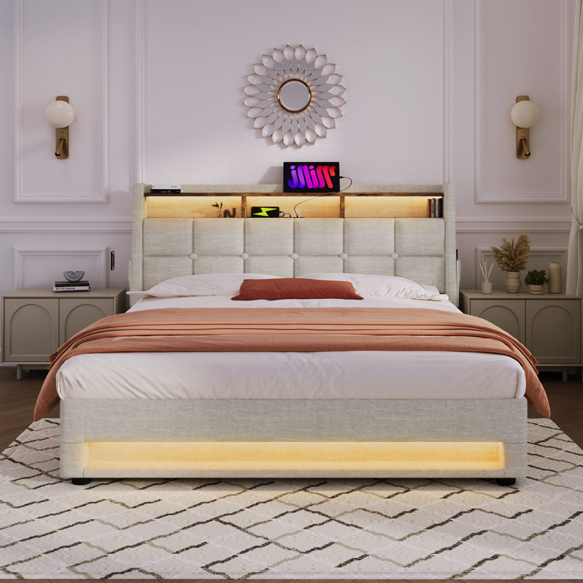 Upholstered Platform Bed Frame