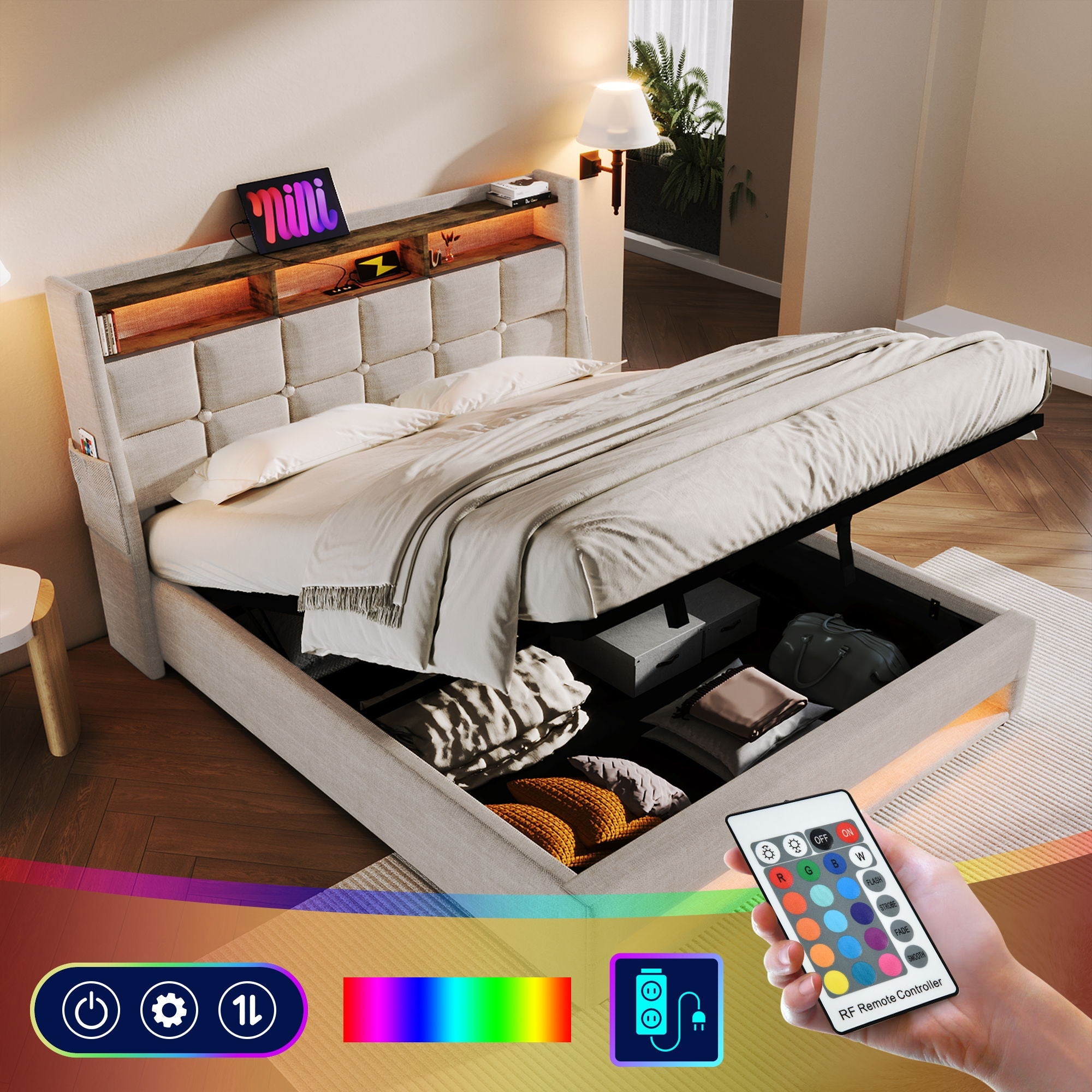 Upholstered Platform Bed Frame