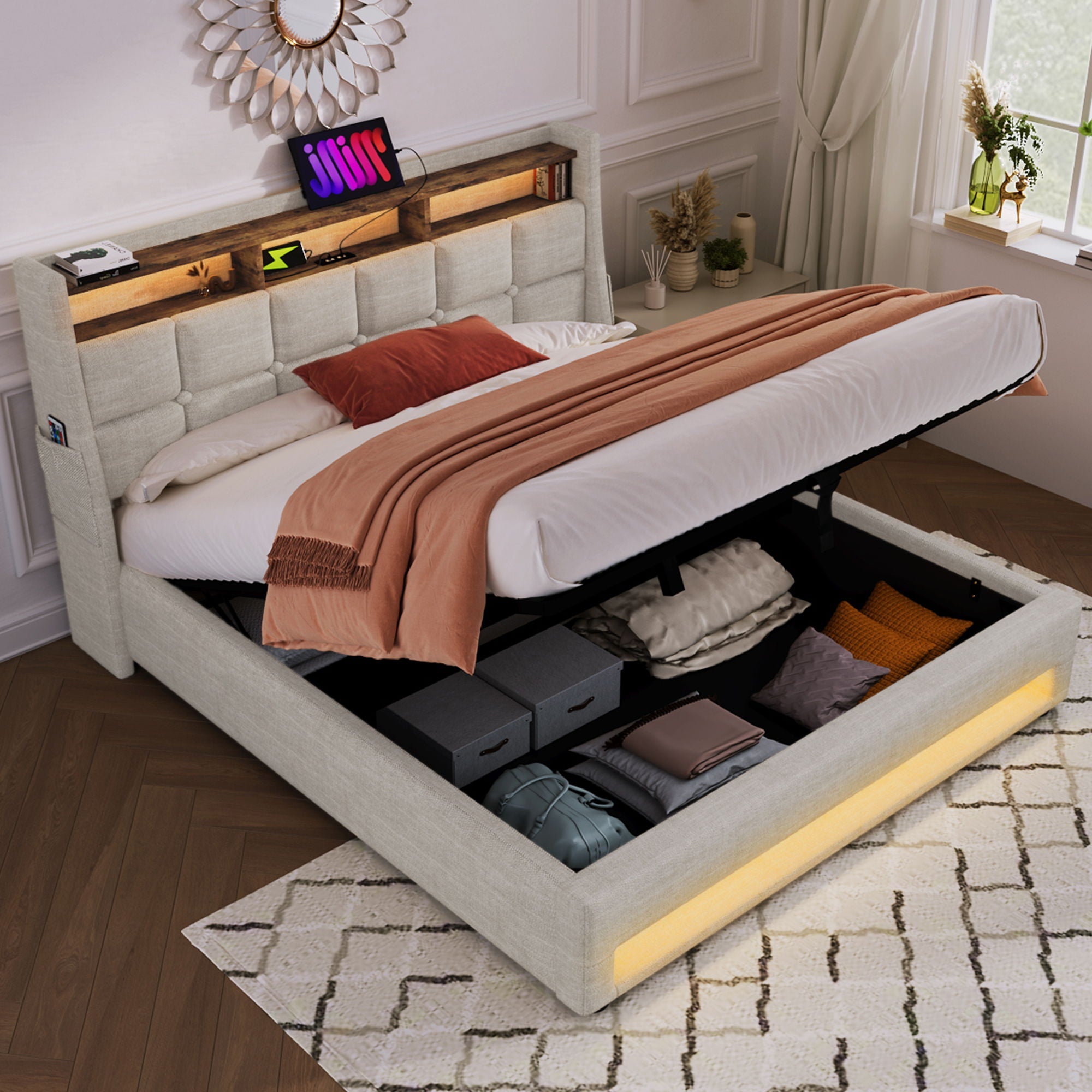 Upholstered Platform Bed Frame