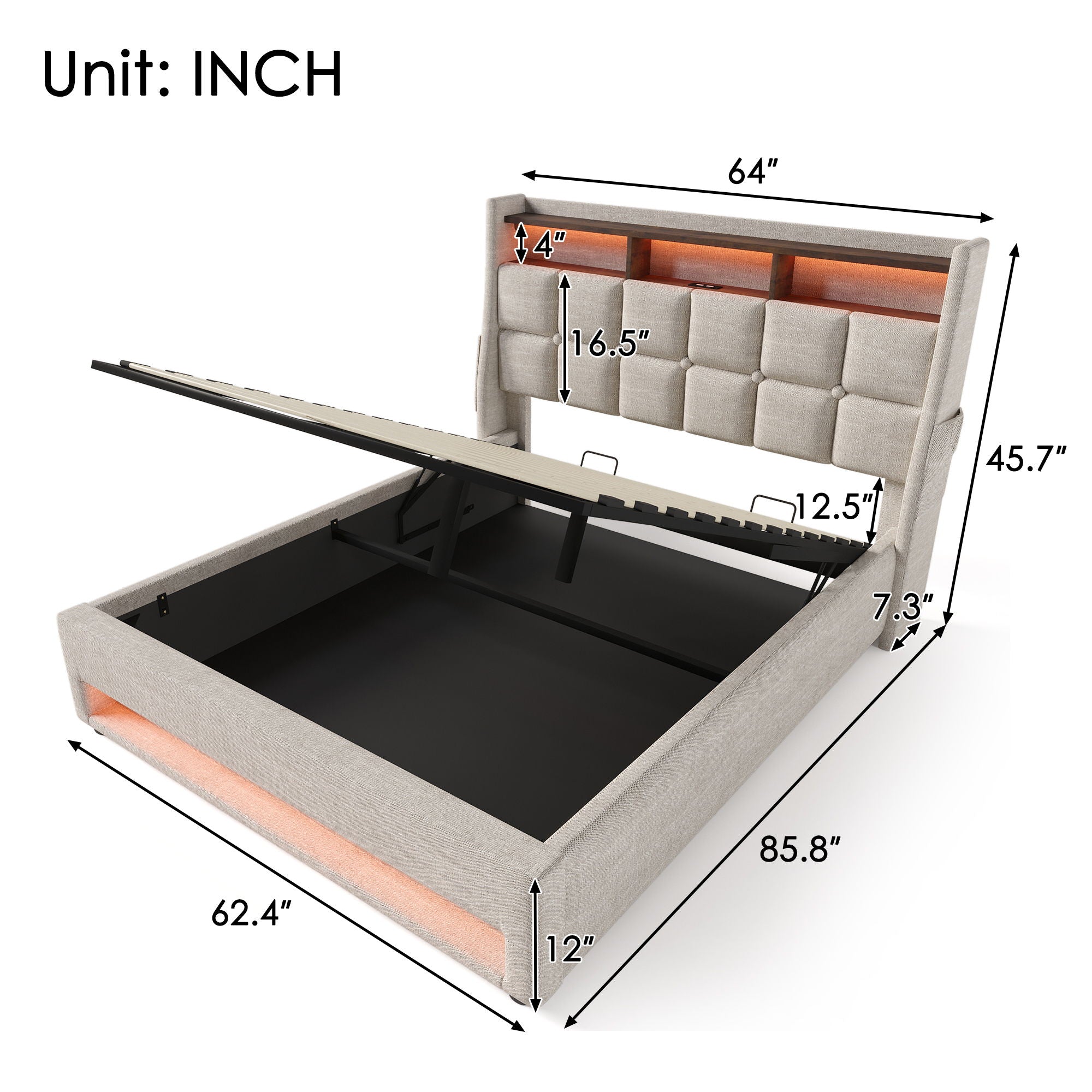 Upholstered Platform Bed Frame