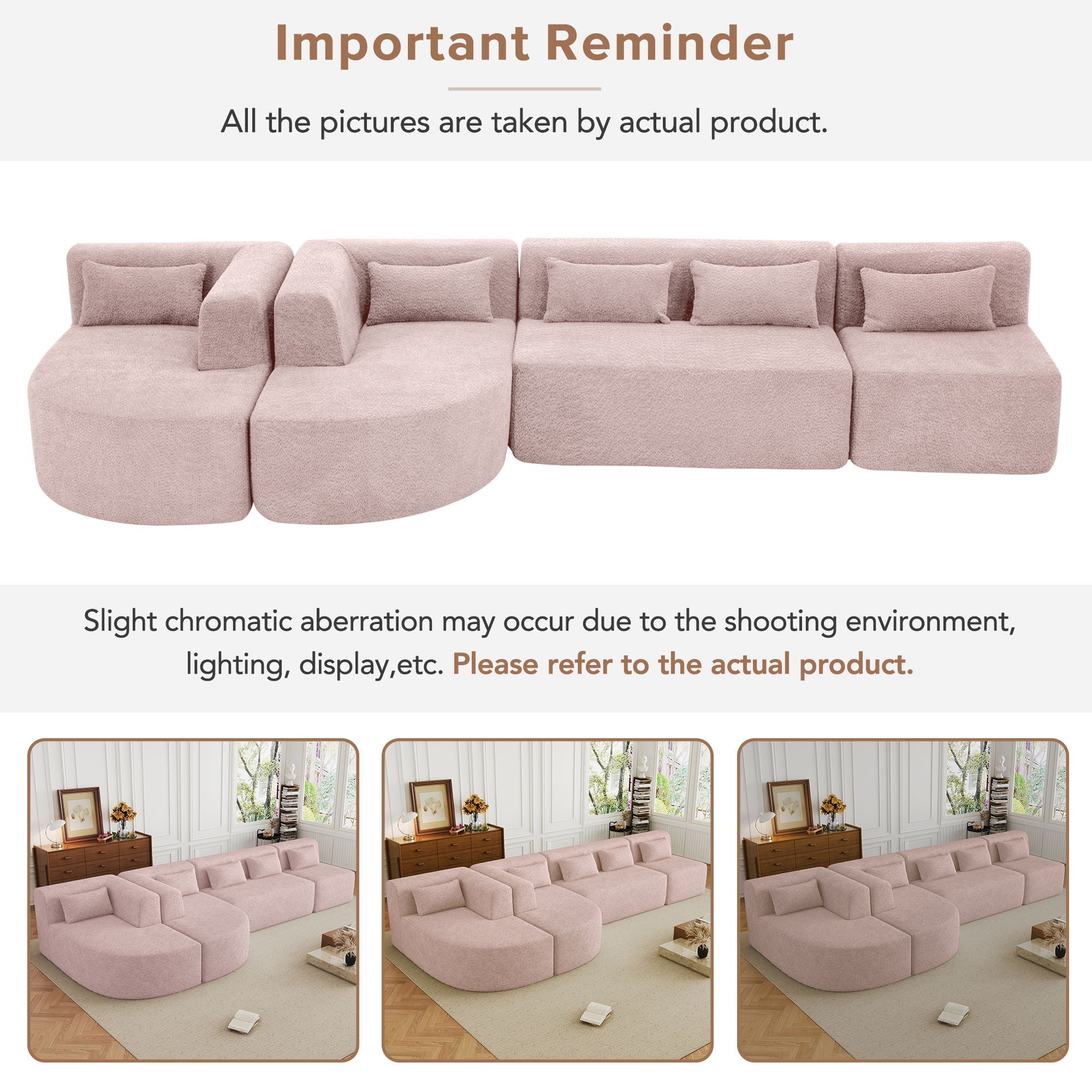 Upholstered Sofa With 2 Chaise Lounge