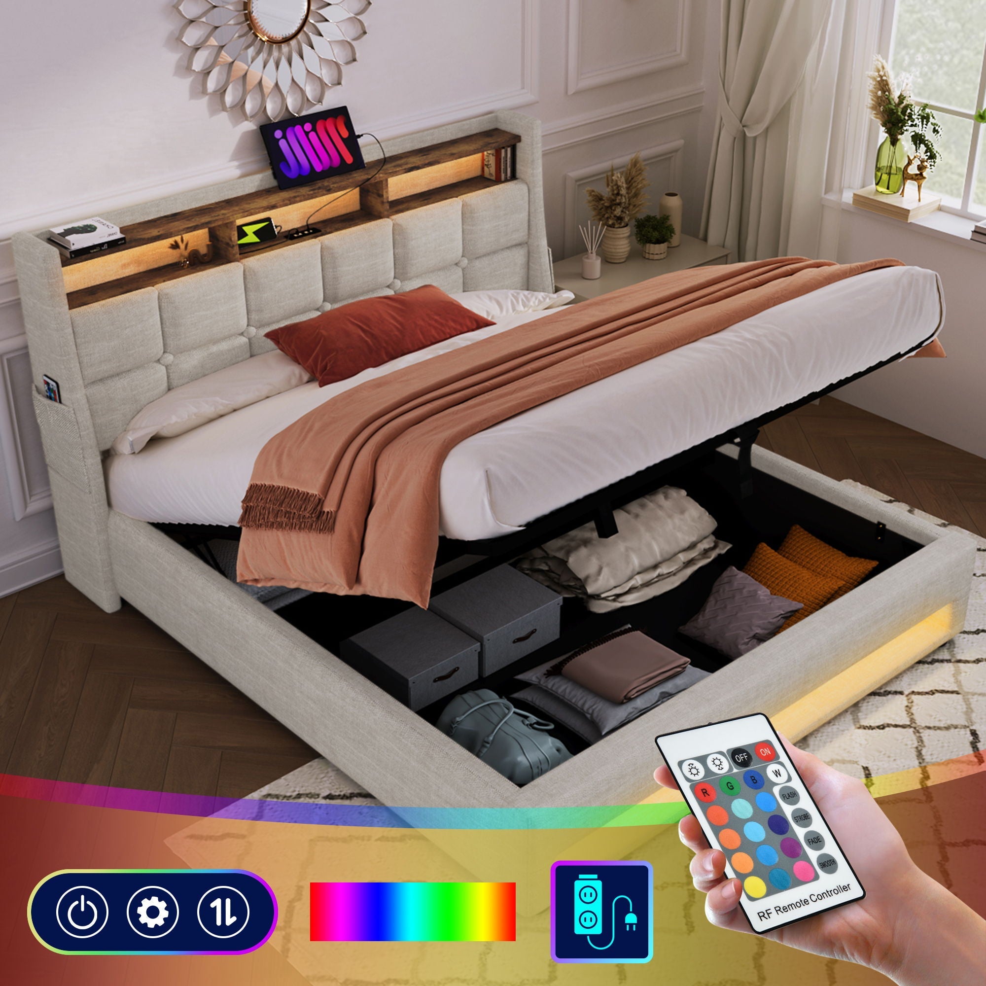 Upholstered Platform Bed Frame