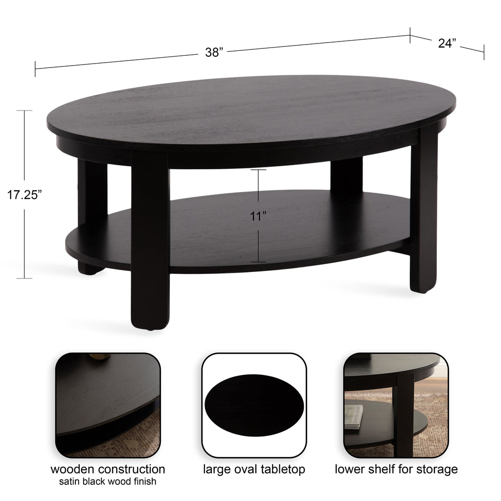 Oval Wood Coffee Table