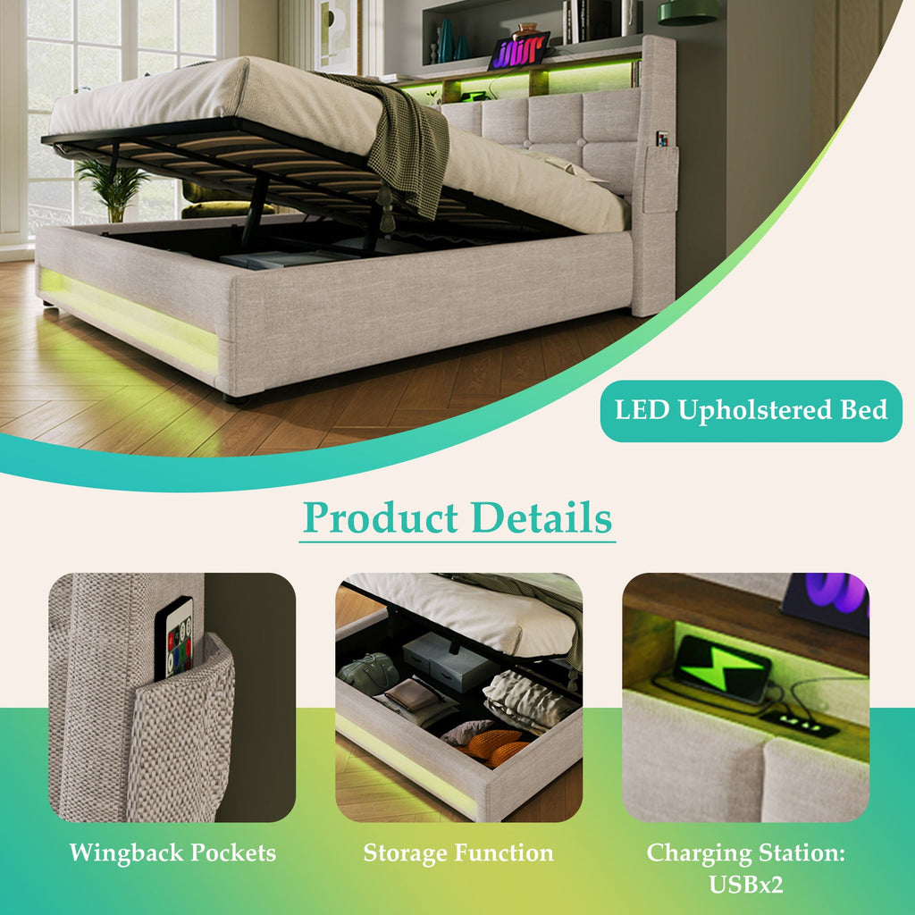 Upholstered Platform Bed Frame