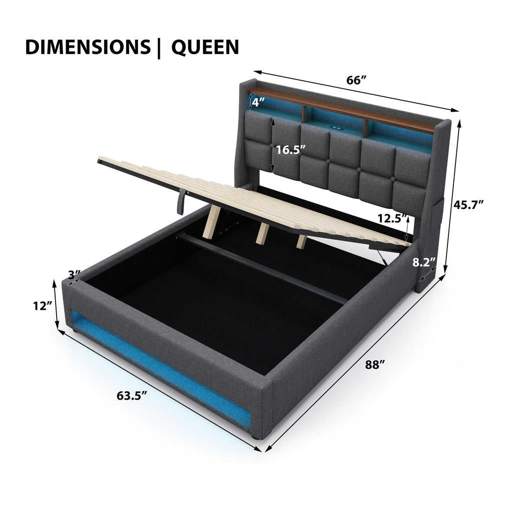 Upholstered Platform Bed Frame
