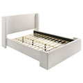 Boucle Upholstered Queen Wingback Bed Frame