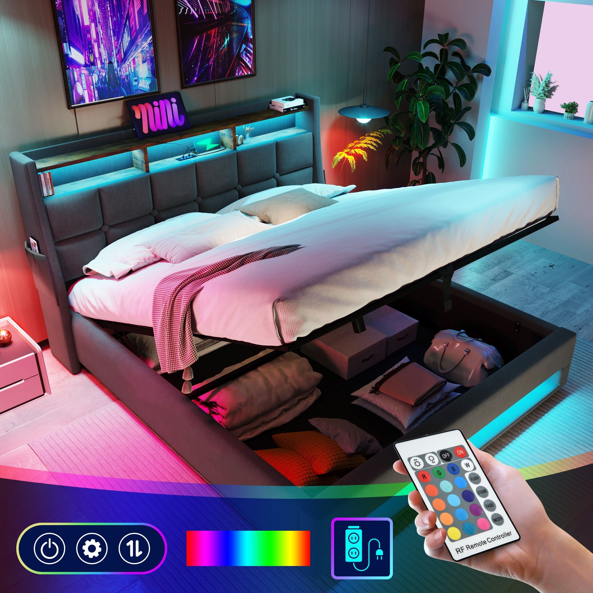 Upholstered Platform Bed Frame