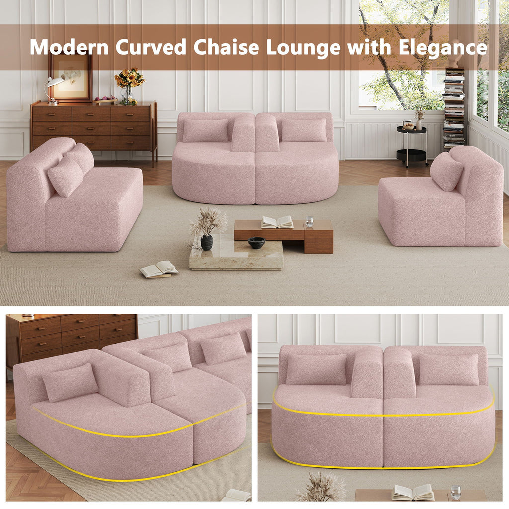 Upholstered Sofa With 2 Chaise Lounge