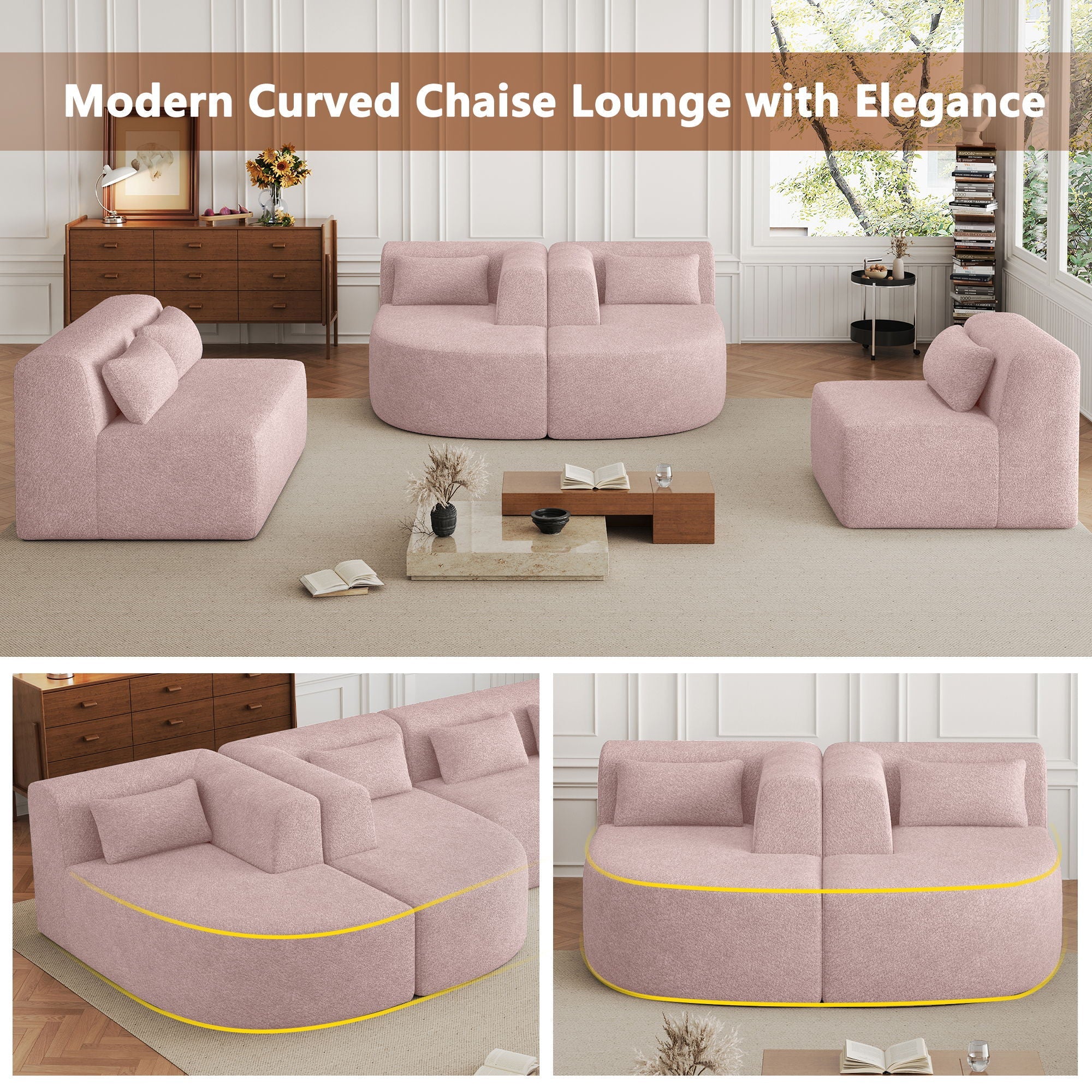 Upholstered Sofa With 2 Chaise Lounge