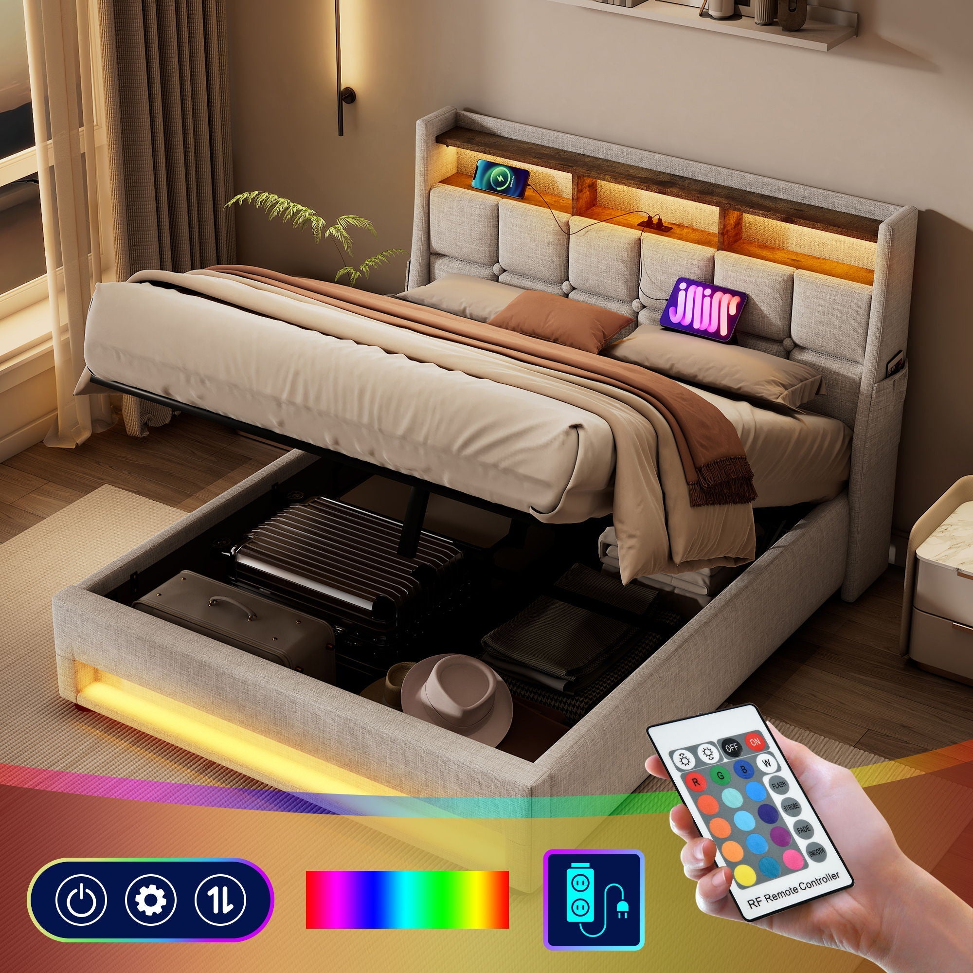 Upholstered Platform Bed Frame