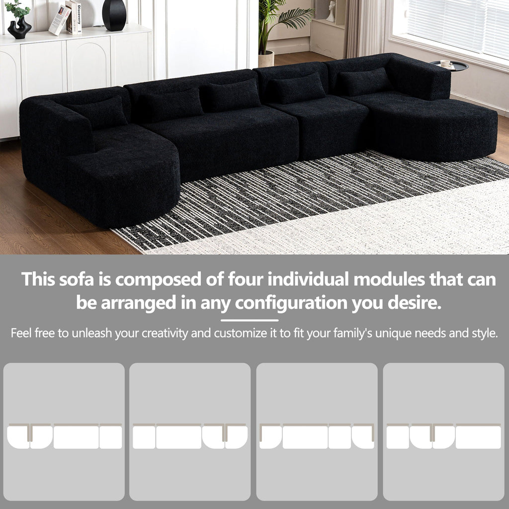 Upholstered Sofa With 2 Chaise Lounge