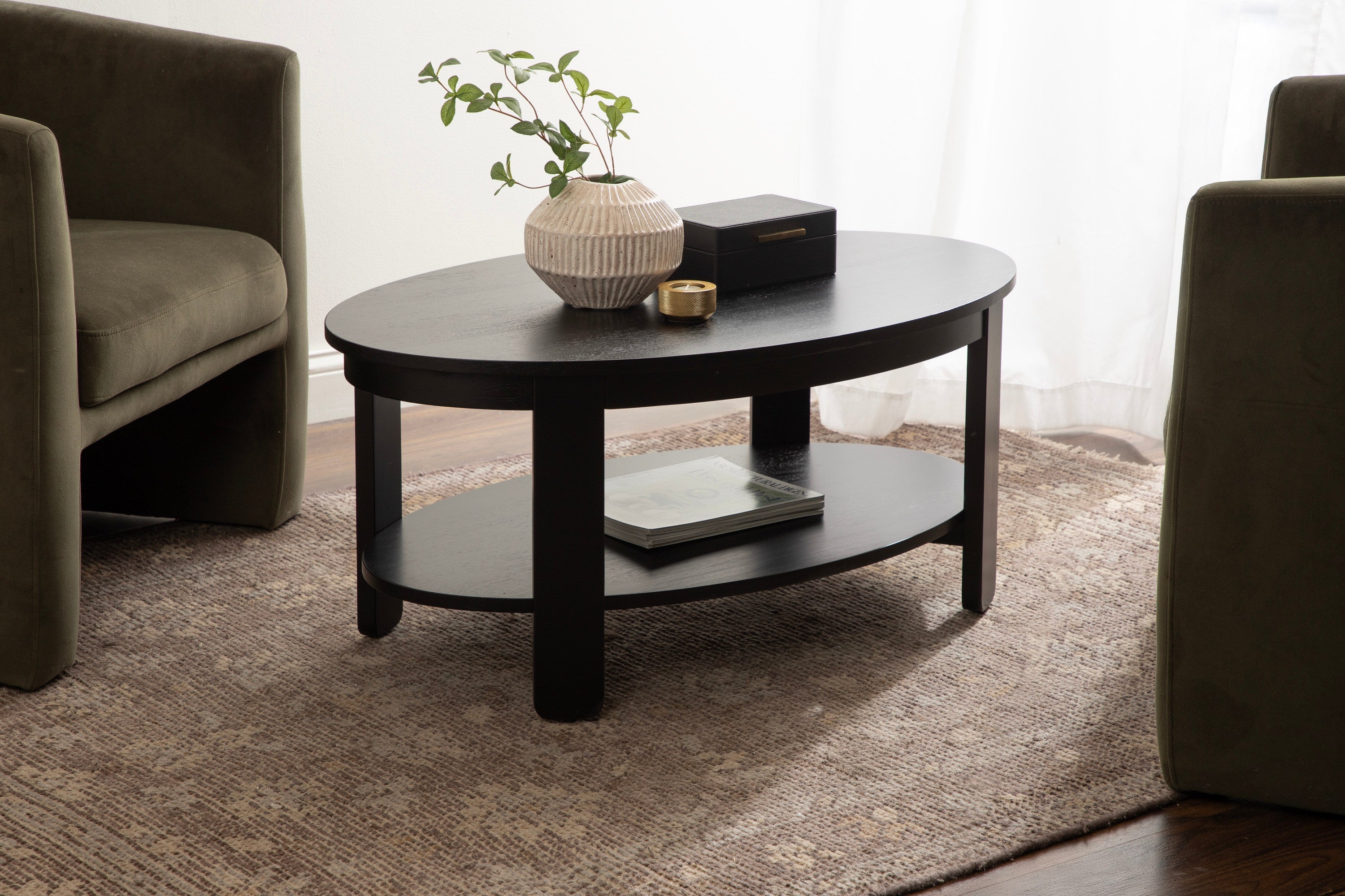 Oval Wood Coffee Table