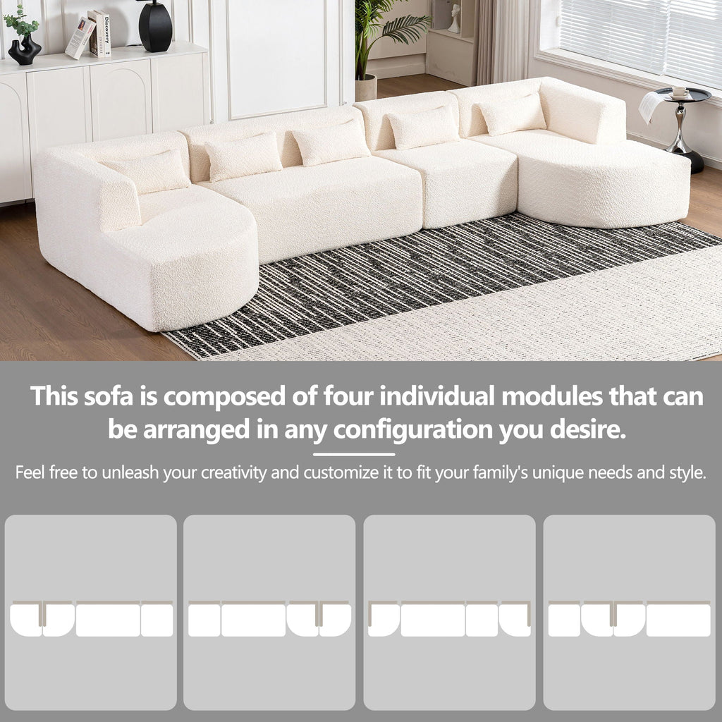 Upholstered Sofa With 2 Chaise Lounge