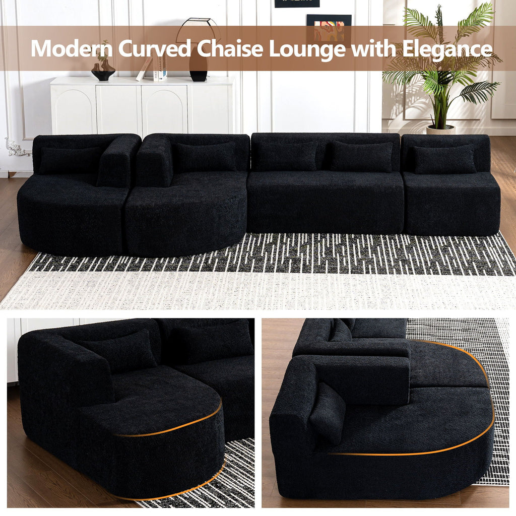 Upholstered Sofa With 2 Chaise Lounge