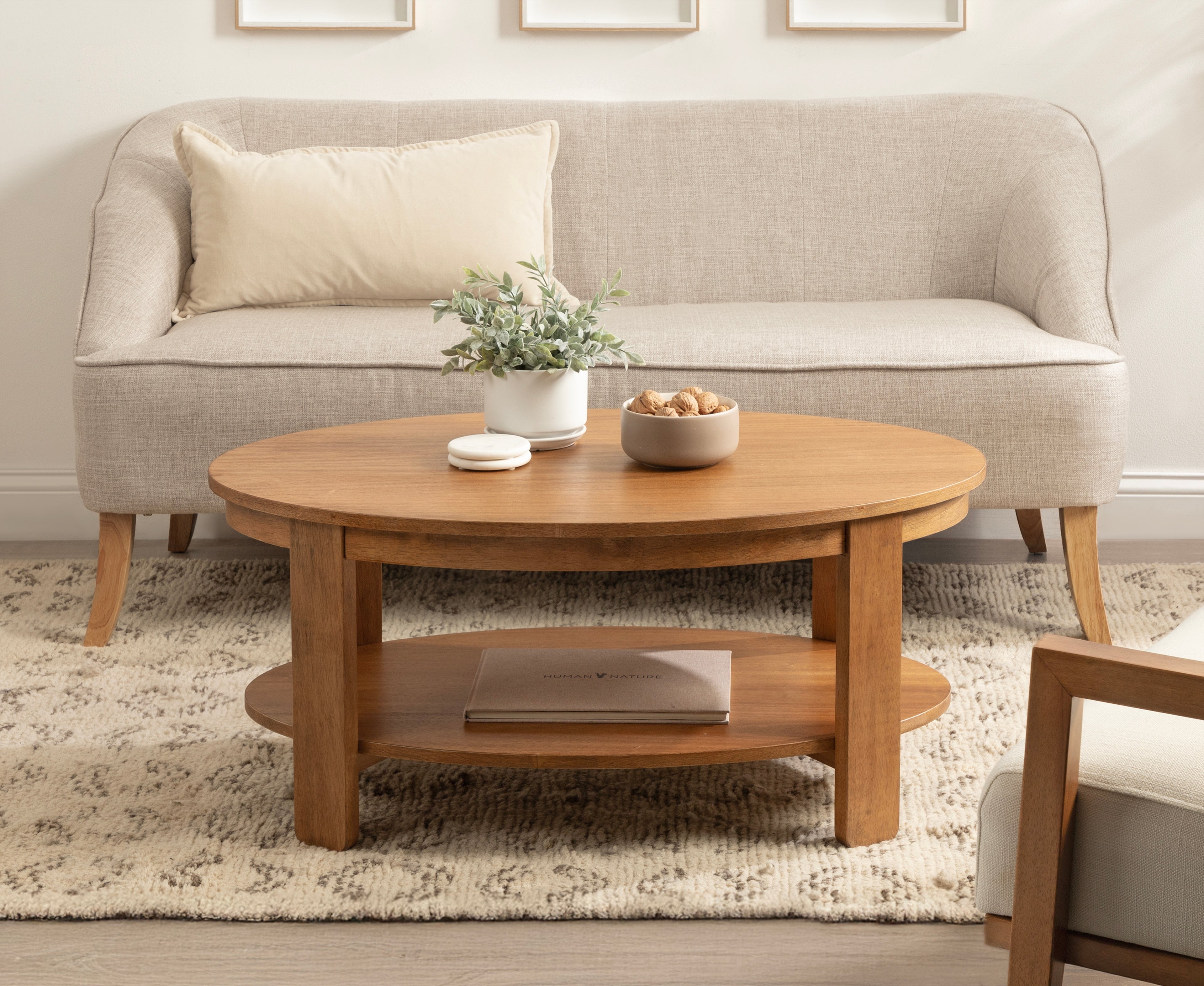 Oval Wood Coffee Table